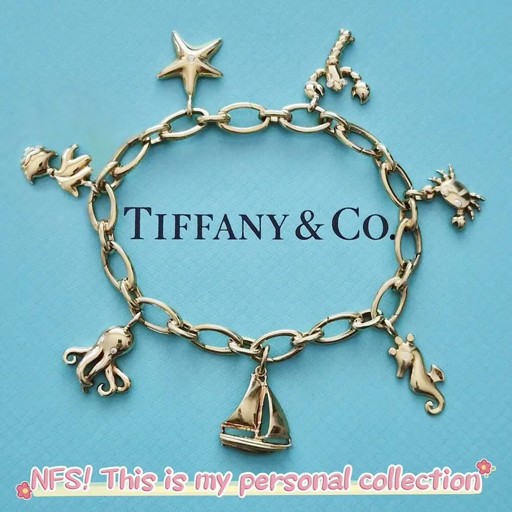 EXTREMELY RARE Tiffany & Co. 18k Yellow Gold Diamond Octopus Charm Pendant - Picture 4 of 4